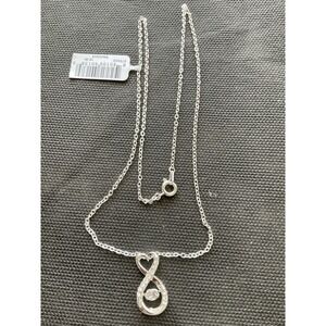 Estate Costume Jewelry 18 In Silver-plate Swarovski Crystal Infinity Necklace